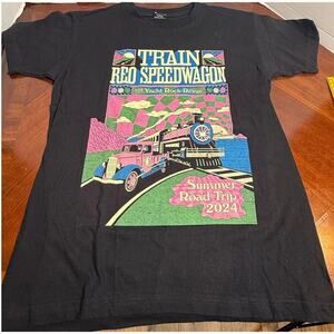 Train REO Speedwagon Tour Shirt 2024 Summer Road Trip Men’s Medium Concert Tee